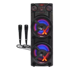 Caixa Som Amplificada 1900w Rms Tws Usb Led + 2 Microfones