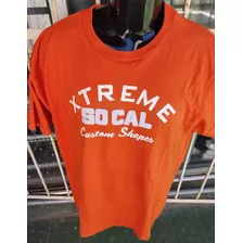 Remera Hombre Manga Corta Naranja C/inscripción Talle Xl 