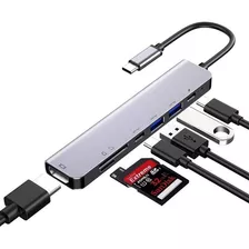 Hub Adaptador 7 Em 1 Usb Tipo C Com Hdmi 4k Macbook Pro/air