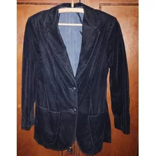 Blazer De Dama De Gamuza Negro, Talle 46, Ge&de