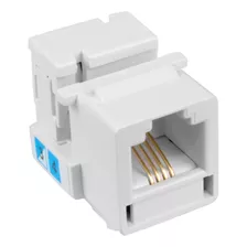 15 Pçs Conector Fêmea Rj11 Keystone Telefonia Cat3 4 Vias