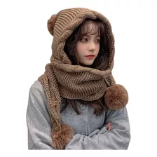 Gorro De Lana Invierno Con Bufanda Gorro De Una Pieza