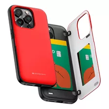 Funda Goospery Para iPhone 14 Pro Shockpr Wallet Red