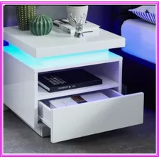 Mesa De Noche Mesita De Noche Con Luces Led Gavetero Moderno