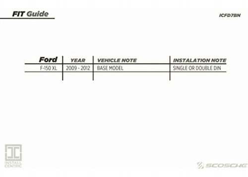 Scosche Install Centric Icfd7bn Ford 2009-12 F-150 Xl (base) Foto 3