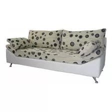 Sillon Sofa 2 Cuerpos Con Patas De Aluminio En Chenille