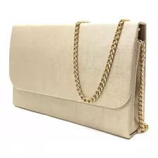 Bolsa Clutch Casamento Balada Social Casual Alça Corrente Cor Dourado Champanhe