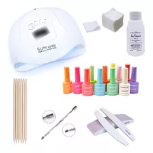 Kit Semipermanente Cabina Uv 80w Esmaltes Removedor Paños +