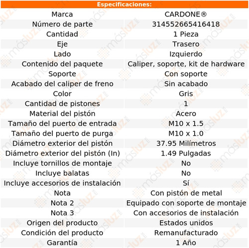 (1) Caliper O Mordaza C/soporte Tras Izq Saturn Aura 07/09 Foto 5