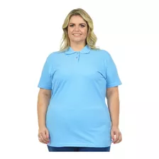 Camisa Polo Piquet Feminina Plus Size Fenomenal