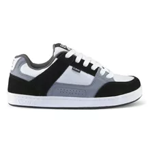 Tênis Qix Skate Am Retrô Cinza Branco E Preto