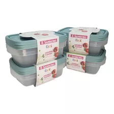 Kit Potes Plastico 12 Peças Sanremo 785ml Freezer Microondas