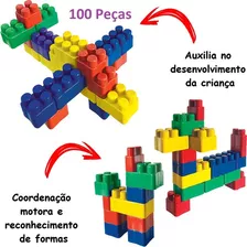 Blocos Criativos 100 Pecinhas Monta Monta Brinquedo Didático