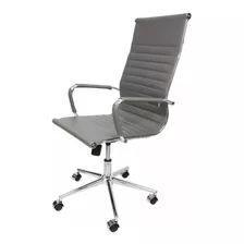 Cadeira De Escritório Tutto Home Esteirinha Charles Eames Ergonômica Cinza Com Estofado De Couro Sintético X 2 Unidades