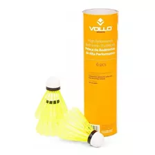 Peteca De Badminton Nylon Base De Cortiça Tubo C/6 Vollo