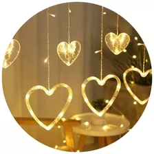 Luces Led Cascada 5 Corazones Guirnald 3m Decorativa Navidad