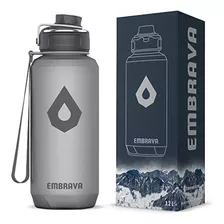 40oz Water Bottle - Large With Travel Carry Ring - Wide...