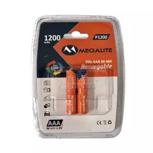 Pilas Aaa Recargables Megalite 1200mah Blister X 2u Ni-mh