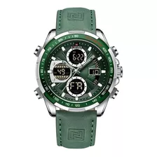 Relógio Militar Naviforce Masculino Analógico Digital Verde
