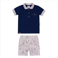 Conjunto Bebê Camisa + Shorts Estampado Paraiso 13959