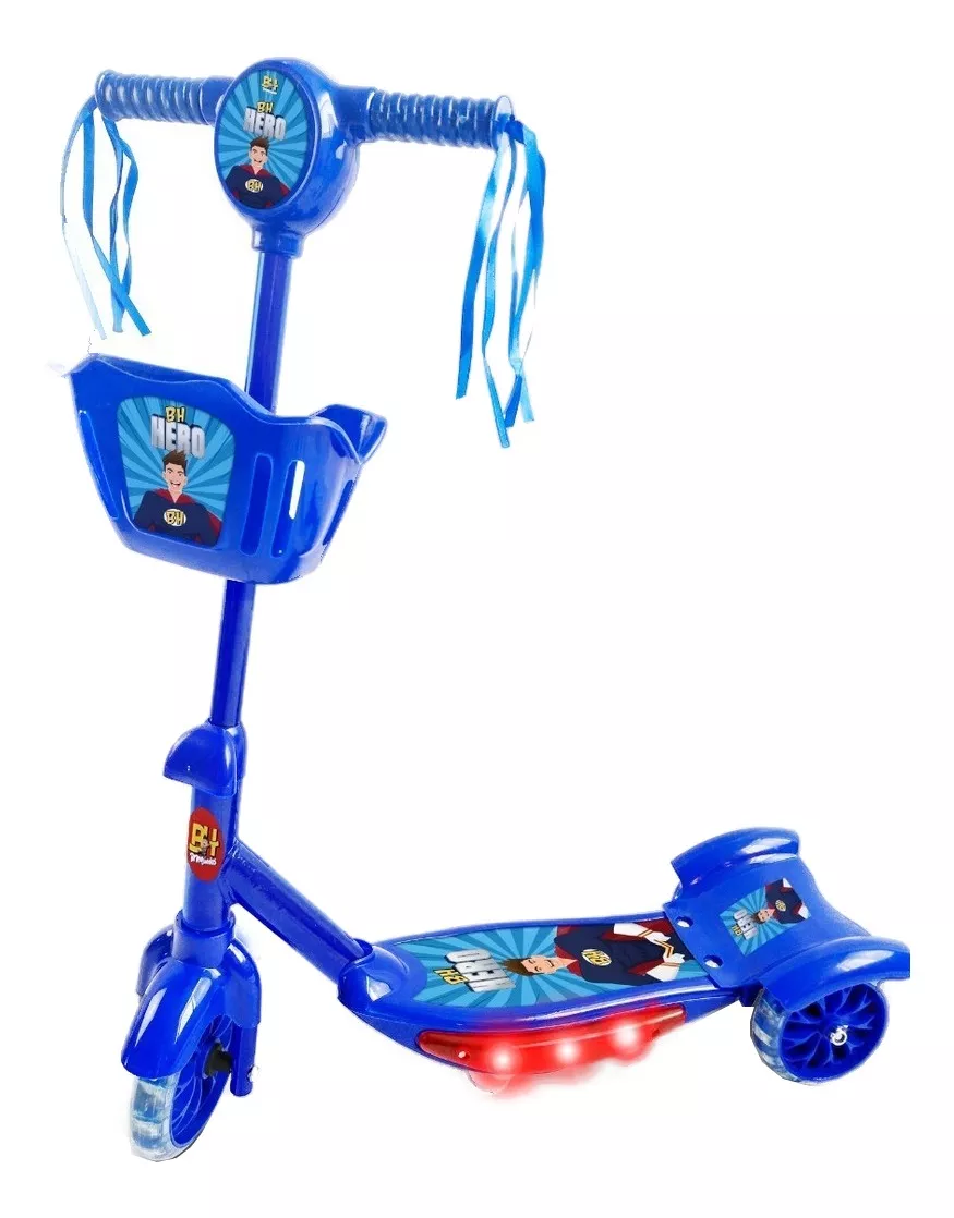 Patinete Bh Store  Com Cesta  Azul  Para Crianças