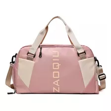 Bolsa Mala De Viagem Academia Feminina Grande Transversal Cor Rosa-claro