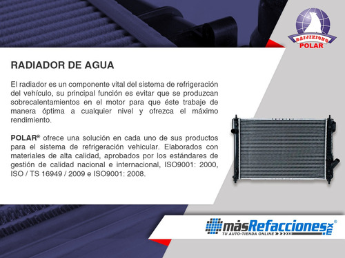 1* Radiador De Agua Mecnico Polar Scirocco L4 1.8l 81_87 Foto 4