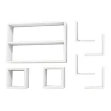 Kit De Nichos Kelan Mdf Branco 7 Peças