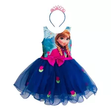 Vestido Disfraz Ana Frozen Bonito Para Fiesta Cumpleaños Bebe Niña Personajes Animados 