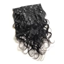 Cabelo Humano Liso Ondulado Tic Tac 35cm 120gr 8telas