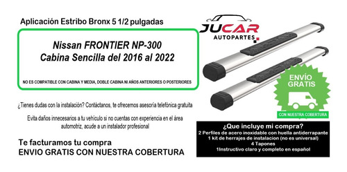Estribos Bronx Nissan Np300 2016-2019 Cabina Sencilla Foto 10