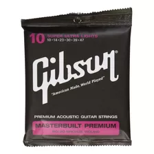 Set Cuerdas Gibson 10-47 Guitarra Acústica 80/20 Ag-brs10