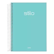 Caderno Espiral Capa Dura Jandaia 10 Matérias 160 Folhas Cor Verde-claro