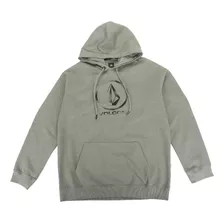 Moletom Volcom Canguru Logo Masculino Oversize Verde Mescla