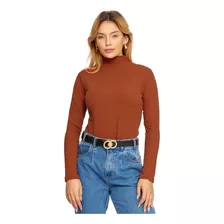 Blusa Feminina Manga Longa Canelada Cacharrel Inverno 2021