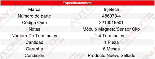 Modulo Magneto Rx 4cil 1.8l 87 Al 89 Injetech 8152886 Foto 3