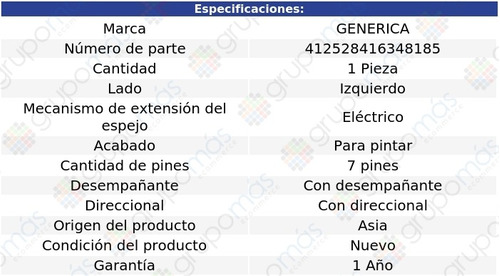 Espejo Lateral Izquierdo Gmc Acadia Del 2007 Al 2016 Foto 2