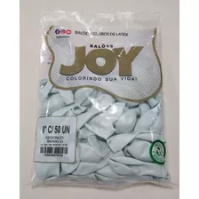 50 Balão Bexiga Joy N°8 - Cores (ler Descrição) Cor Branco