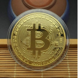 Moneda - Bitcoin | 4cm X 1.5mm | Incluye Estuche | Dorado
