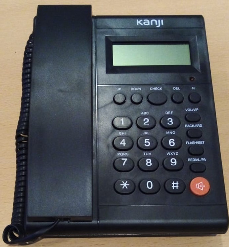 Teléfono Fijo Caller Id Redial Kanji Kj-telf001 Negro