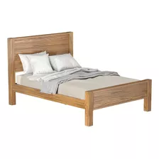 Cama 2 Plazas Reforzada Madera Maciza Dormitorio Ed Lcm Color Roble