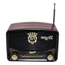Radio Parlante Nisuta Ns-rv16 Diseño Retro Vintage Bluetooth