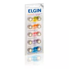 Bateria Elgin Lr54/ Ag10/lr1130 1.5v Alcalina C/10 Unidades