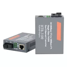 Convertidor De Medios Fibra Óptica Ethernet 100mbps 25km 