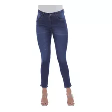 Calça Jeans Feminina Cintura Alta Confortável Lycra Capri