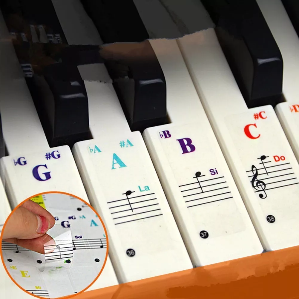 Stickers Pegatinas Teclado De Piano Transparente De Colores
