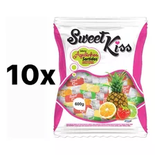Kit C/ 10 Bala De Frutas Sweet Kiss Freegells Azedinhas 600g
