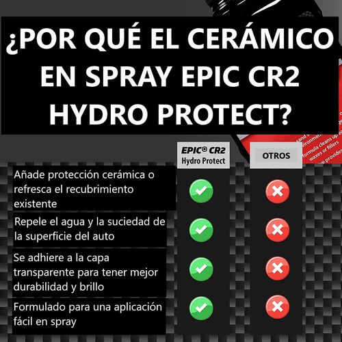 Malco Epic Cr2 Hydro Protect Cermico En Spray (ms Toalla) Foto 5