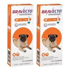 2 Bravecto Cães Transdermal Antipulgas Carrapato 4,5 Á 10kg 