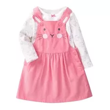 Set Carters 2 Piezas Vestido Jumper Y Remera Manga Larga